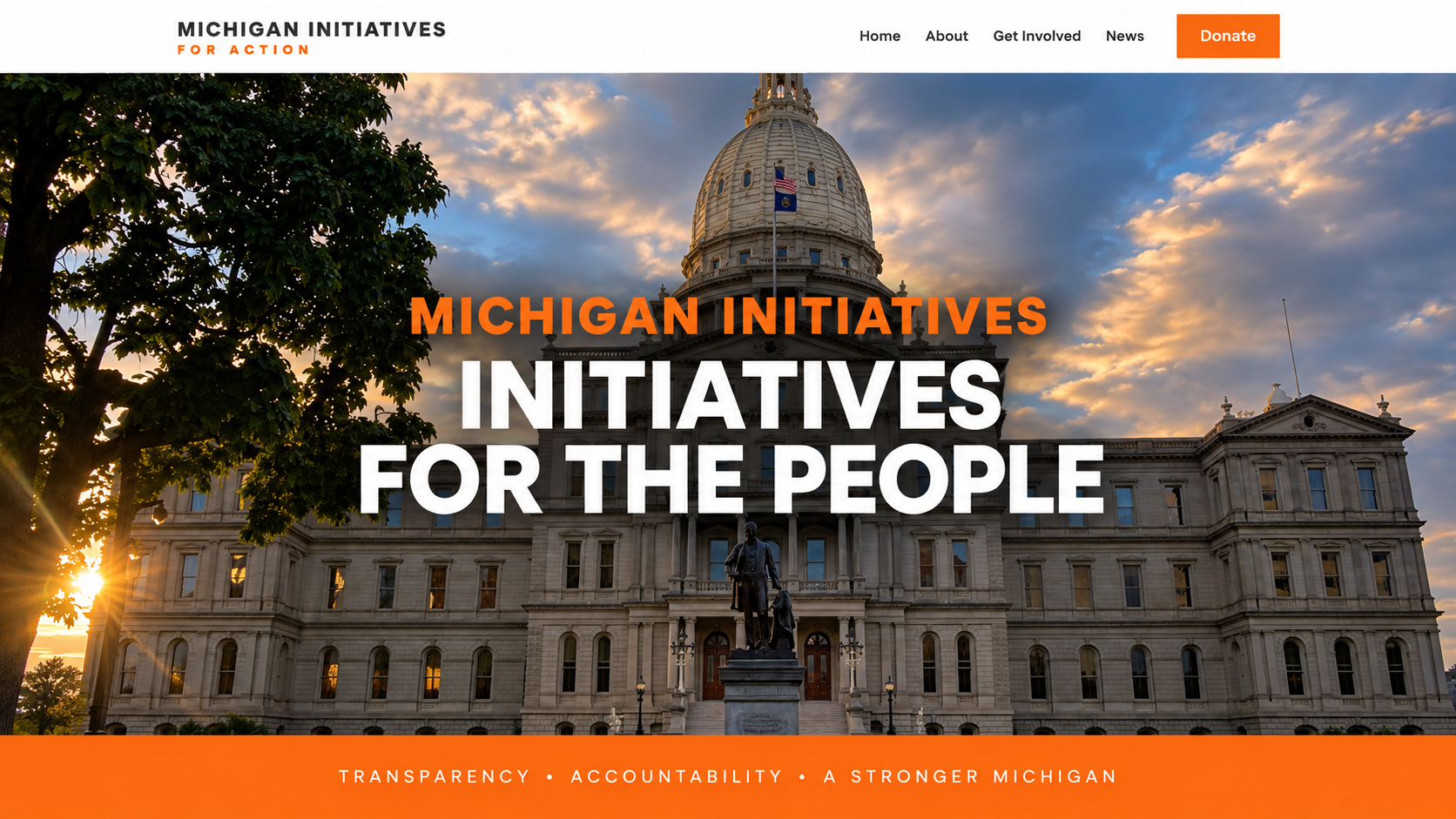 Michigan Initiatives For Action website homepage